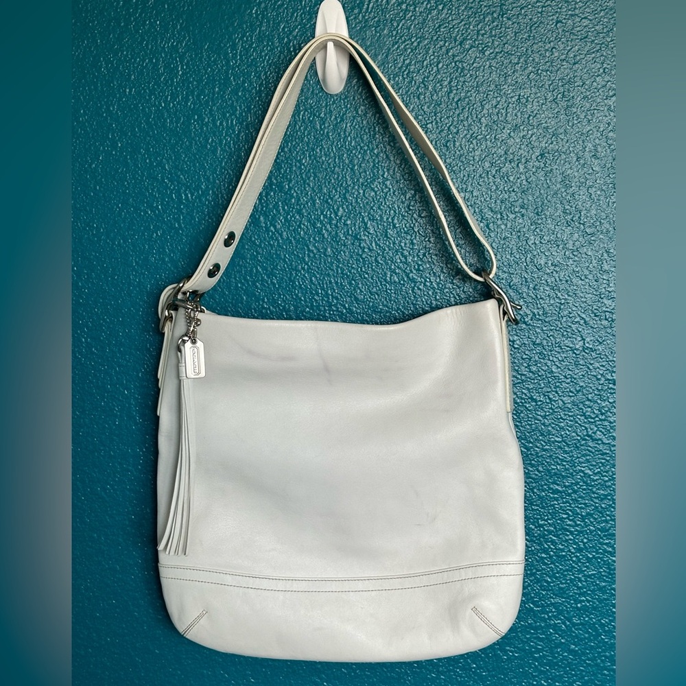 Coach Vintage Y2K SoHo Slim Duffle Legacy White Leather Shoulder Crossbody Bag
